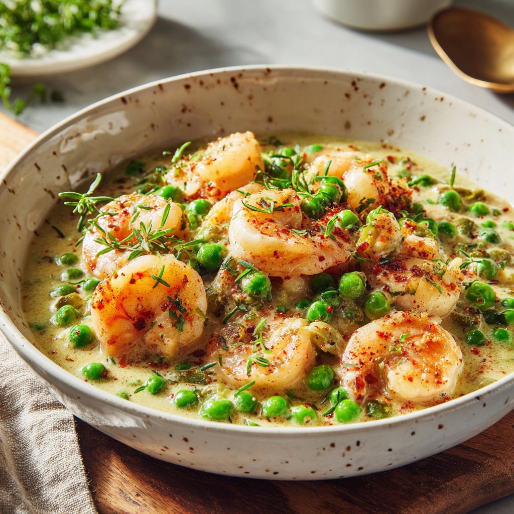 One-Pot Shrimp and Peas