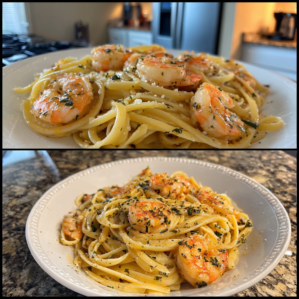 Garlic Shrimp Linguine Delight