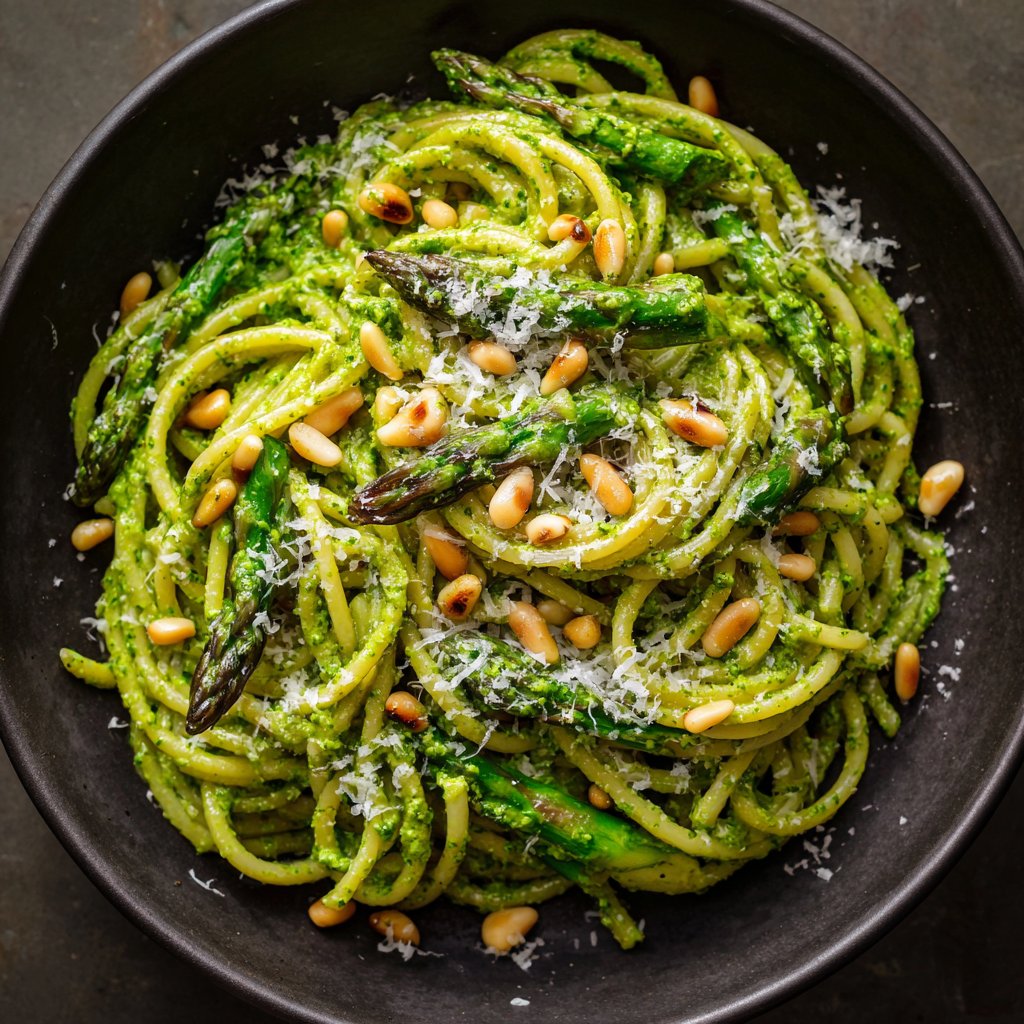 Asparagus Pesto Pasta Tangle