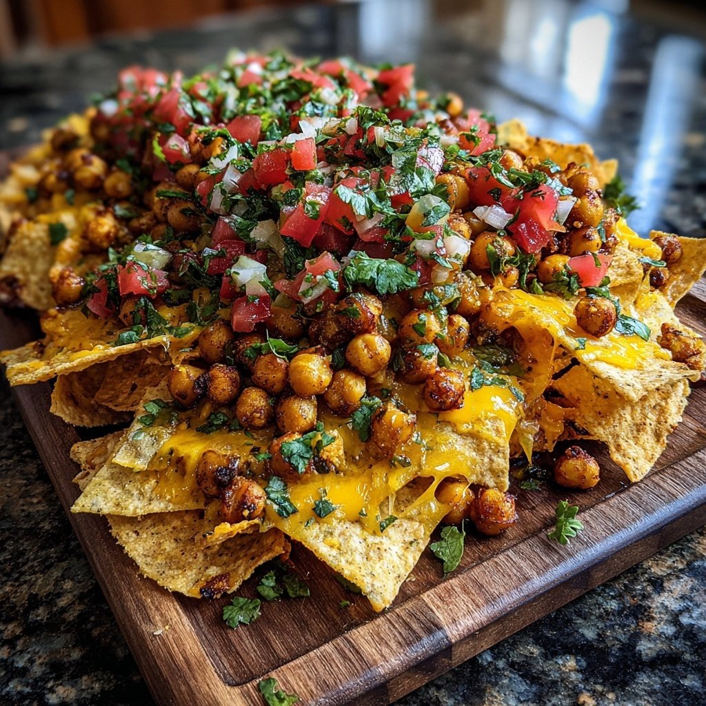 Spicy Roasted Chickpea Nachos
